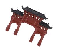 Feng Shui Miniature Chinese Pagoda Ornament 8x2cm Traditional Pavilion Aquarium Fish Tank Decoration with Water-absorbing Stone for Zen Garden and Fairy Landscape