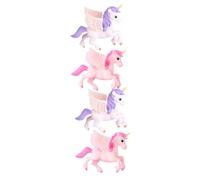 Feng Shui， Miniature Unicorn Figurines 4pcs Micro Landscape Decor for Garden and Terrarium, Pink and Purple Moss Animal Statues with Wings, Tabletop Fairy Garden Ornaments