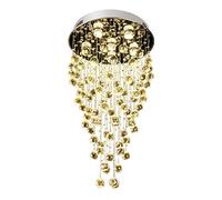 Feng Shui， Modern Crystal Round Raindrop Chandelier,Led Ceiling Light Fixture Kitchen Island Hanging Light Crystal Pendant Lamp For Living Room Hotel Hallway Foyer-Silvery White. 6 Lights
