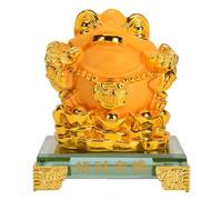 Feng Shui Money Frog Three Legged Statue with Glass Base, Attract Wealth Lucky Thriving Business, Decoration for Cash Register, Office Desk, House Warming, Store Opening Gift 4.3''(H) TQGJBS677