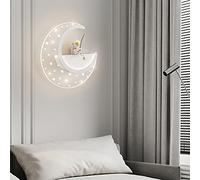 Feng Shui， Moon Cloud Wall Lamp with USB Socket Creative Children's Room Bedside Lamp Bedroom Room Study Living Room Background Fixture