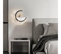 Feng Shui， Moon Cloud Wall Lamp with USB Socket Creative Children's Room Bedside Lamp Bedroom Room Study Living Room Background Fixture