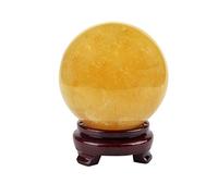 Feng Shui Natural Citrine Crystal Sphere Ball 4"+Stand and One Free Red String Bracelet Y1356…