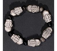 Feng Shui Natural Silver Obsidian Auspicious Dragon 8mm Crystal Spacer Beads Talisman Crystal Chakra Stones Unisex,7 Beads