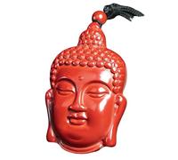 Feng Shui Necklace Cinnabar Quartz Necklace Buddha Charm Pendant Necklace w/Cord Natural Gemstone Necklace Talisman Good Luck Amulet Vintage Crystal Necklace for Women Red,Large