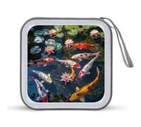 Feng Shui Nine Fish CD Case Portable DVD Storage Small CD Holder Organizer for Home Travel