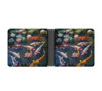 Feng Shui Nine Fish Leather Wallets for Men Slim Bifold Wallet Credit Card Holder Front Pocket Wallets