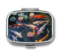 Feng Shui Nine Fish Travel Pill Box Portable Pill Organizer Medical Box Pill Case Pill Container for Men Women