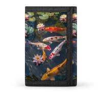 Feng Shui Nine Fish Trifold Wallets Slim Coin Purse Credit Card Holder Wallet Money Clip for Women Men