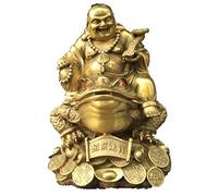 Feng Shui Opening Pure Copper Gold toad Maitreya Buddha Ornaments lucky laughing Buddha riding Jinxi Maitreya lucky town house Feng Shui Crafts