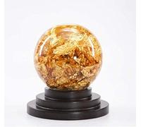 Feng Shui Ornaments Balls Crystal Sphere With Stand, Flowing Gold Foil Decoration Divination Sphere Magic Crystal Ball, Perfect For Meditation