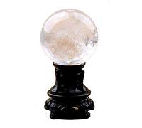 Feng Shui Ornaments Crystal Ball/Photography Ball White Cracked Crystal Ball Office Auspicious Ball Ball Stone Carving Polished Gift for Photography Decoration (8cm)