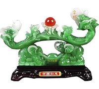 Feng Shui Ornaments for The Home, with Elephant Statue Sculptures, Chinese Charm of Prosperity Home Decoration, Gift,Green