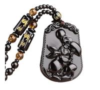 Feng Shui Pendant,Feng Shui Obsidian Animal Pendant Wealth Necklace Chakra Crystal Amulet Lucky Wealth Ward Off Evil Spirits Necklace for Maximum Lucky Money Wealth,Dog Pendant necklace (Color