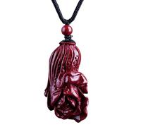 Feng Shui Pendant,Feng Shui Wealth Cinnabar Chinese Cabbage Pendant Necklace Authentic Chakra Crystal Amulet Lucky Wealth Ward Off Evil Spirits Necklace Inspirational Gift for Women Men,L Pendant neck