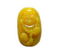 Feng Shui Pendant,Feng Shui Yellow Jade Necklace Pendant for Women Genuine Yoga Maitreya Buddha Child Buddha