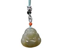 Feng Shui Pendant,Natural Hetian Jade Necklace Agate Clear QuartzLucky Laughing Buddha Pendant Multi Adjustable String with Tassel Wealth Necklace for Men Women Prosperity Money Good Luck