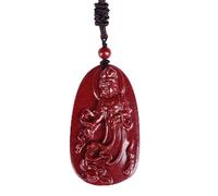 Feng Shui Pendant, Natural Purple Cinnabar Bodhisattva Pendant Necklace, Wealth Amulet Chakra Adjustable Lucky Gift for Men and Women, Necklace (Colo
