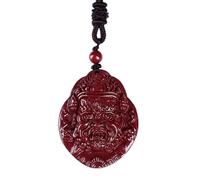 Feng Shui Pendant,Natural Purple Cinnabar Zhong Kui Pendant Necklace Demon-Quelling AmuletWealth Chakra Pendant Adjustable Lucky Gift for Men Women Pendant necklace