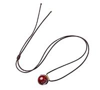 Feng Shui Pendant Necklace Natural Purple Cinnabar Crystal Beads Wealth Amulet Adjustable Chakra Lucky Gift for Men Women
