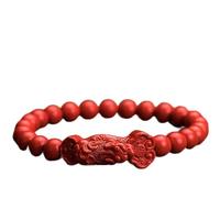 Feng Shui Pi Xiu Bracelet - Red Cinnabar Crystal Amulet for Prosperity and Good Luck - Chakra Gemstone Talisman Against Evil Spirits(Red,6mm)