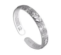 Feng Shui Pixiu Bracelet For Men 999 Sterling Silver Bracelet Vintage Minimalist Open Design Perfect Father'S Day Christmas Birthday Gift