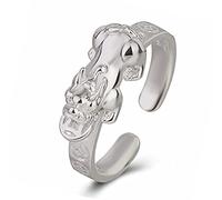 Feng Shui Pixiu Mantra Ring Buddhist Good Luck Amulet Mantra Double Protection Wealth Love Health Ring Gift For Men Women