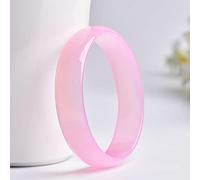 Feng Shui， Pulsera de Brazalete de Jade de Hibisco de Hibisco de Hielo Natural para Mujeres, Femenina de calcedonia Rosa ágata Jade Bangle, envía a mamá, envía Novia, con Caja de joyería, 60 mm