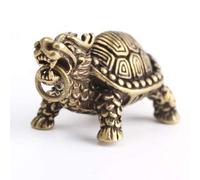 Feng Shui Pure Copper Dragon turtle Basaltic turtle evil Dragon turtle Ornaments key ring Pendant Accessories Feng Shui brass lucky Small Bronze