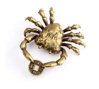 Feng Shui Pure Copper Personality Creative crab small Copper pieces the windy generals Wangcai lucky car Ornaments key ring Pendant