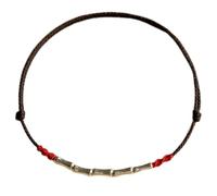 Feng Shui Pure Silver Red String Bracelet for Good Luck | Adjustable Handmade Tibetan Buddhist Anklet | Unisex Lucky Charm Jewelry(brown,Bracelet)