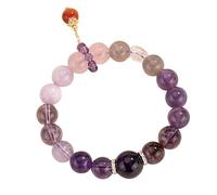 Feng Shui,Purple Crystal Feng Shui Wealth Nine-Purple Fire Luck Amethyst Kunzite Lavender Jade Multi-Gem Chakra Balancing Quartz Prosperity Talisman for