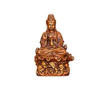 Feng Shui Quan Yin Buddha Statue - Sitting on Lotus for Home Decor, Attract Wealth & Prosperity, Buddhist Sculpture, Kuan Yin Figurine, Collectible Decoration