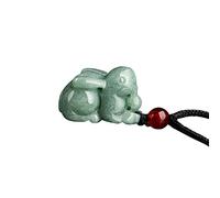 Feng Shui Rabbit Charm Necklace Natural Carved Jade Pendant Necklace for Women Men, Personalized Fashion Good Luck Friendship Choker Necklaces Jewelry Gifts for Friends