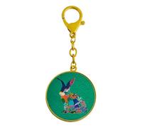 Feng Shui Rabbit Peach Blossom Good Rapport Love Friendship Amulet Keychain, Green Rabbit, 1