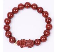 Feng Shui Red Cinnabar Dragon Good Luck Amulet Chakra Crystal Talisman Natural Gemstone Women Men,10mm Single 16 Beads