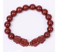 Feng Shui Red Cinnabar Dragon Good Luck Amulet Chakra Crystal Talisman Natural Gemstone Women Men,10mm Double 14 Beads