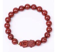 Feng Shui Red Cinnabar Dragon Good Luck Amulet Chakra Crystal Talisman Natural Gemstone Women Men,10mm Single 18 Beads