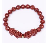 Feng Shui Red Cinnabar Dragon Good Luck Amulet Chakra Crystal Talisman Natural Gemstone Women Men,8mm Double 16 Beads