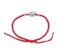 Feng Shui Red String Animal Rabbit Silver Lucky Handmade Red Cord Adjustable Handwoven Buddhist Women Men Jewelry Gift