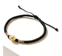 Feng Shui Red String Gold-Plated Ingot Charm Red Lucky Handmade Buddhist Wealth Amulet Talisman Women Men,Black
