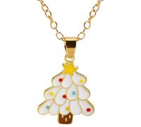 Feng Shui， Reindeer and Festive Figure Necklace Yuletide Hand-Painted Enamel Bells Artisan Craft Jewelry Gift for Close Companions