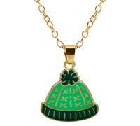 Feng Shui， Reindeer and Festive Figure Necklace Yuletide Hand-Painted Enamel Bells Artisan Craft Jewelry Gift for Close Companions