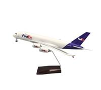 Feng Shui， Replica Aircraft Models 36cm Die-cast Metal Airplane 1:200 For FedEx A380 Freighter Passenger Aircraft Model With Wheels Miniature (NO light)