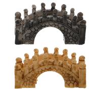 Feng Shui Resin Arch Bridge Miniature 2Pcs for Succulent Pot and Micro Landscape Decoration in Bedroom and Office
