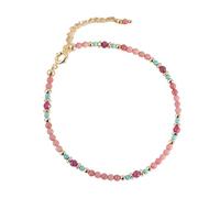 Feng Shui,Rhodonite BraceletWealth Crystal Fox Mask Enamel Charm Chakra Quartz Heart Chain Prosperity Luck Money Love Vacation Vacation Gift for Mom Girl Sisters