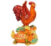 Feng Shui Rooster with Dragon Tortoise Good Luck and Auspiciousness Chinses Gragon Statue Amulet Home Office Figurine