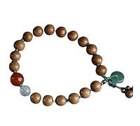 Feng Shui Sandalwood Wealth Bracelet Authentic Harmony Buckle Agate Pendant Jewelry Healing Chakra Meditation Crystal Reiki Amulet Lucky Wealth Word Evil Spirit Bracelet Gift Women Men