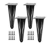 Feng Shui， Set of 4 Furniture Legs, Stainless Steel Table Feet Replacement Sofa Feet, Adjustable Height 0-10 mm, for Cabinet Bed Breakfast Bar Worktop Desk, with Screws (200mm/7.87in,Gold) (Gold