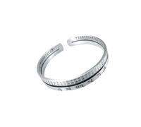 Feng Shui Six-Words Heart Sutra Bracelet, Vintage Feng Shui Buddhist Fortune Protection Bangle, Attract Wealth and Good Luck Jewelry, Silve Adjustable Open Bracelets for Men Women